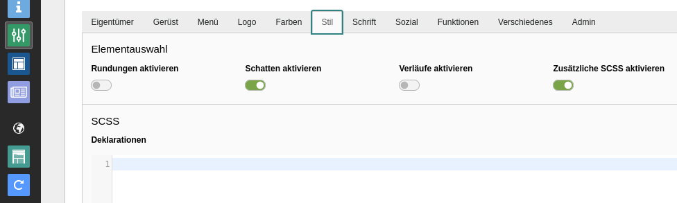 Easyconf-Formular Easyconf-Formular für CSS-Anpassungen, welche für mehere Seiten gelten